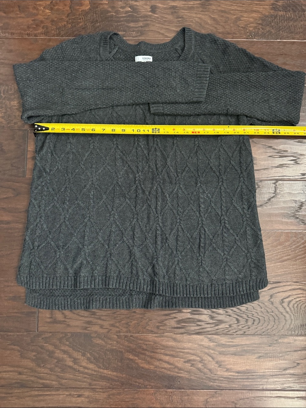 Sonoma Charcoal Cable V-Neck Sweater - Picture 6 of 7